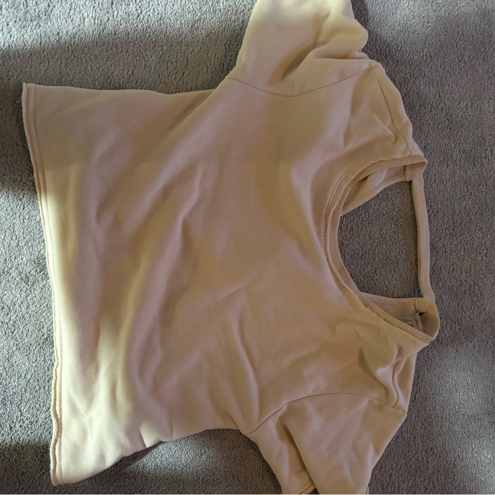 Chic Beige Women's Short Sleeve Top